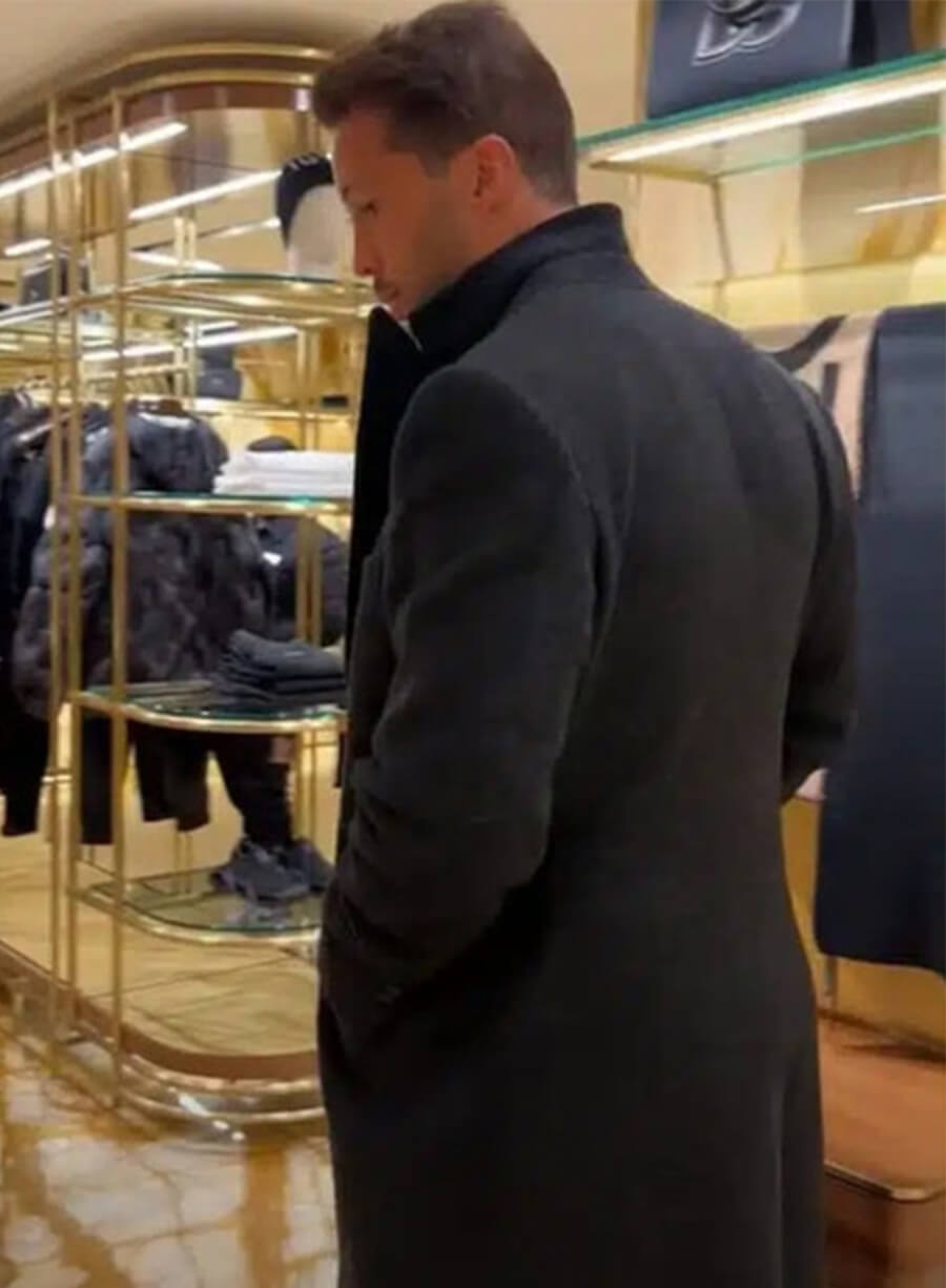 Tristan Tate Black Wool Trench Coat