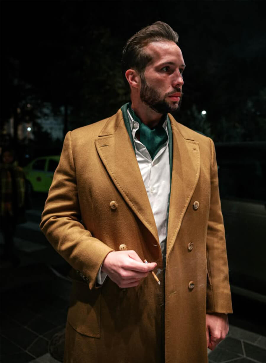 Tristan Tate Brown Wool Long Coat