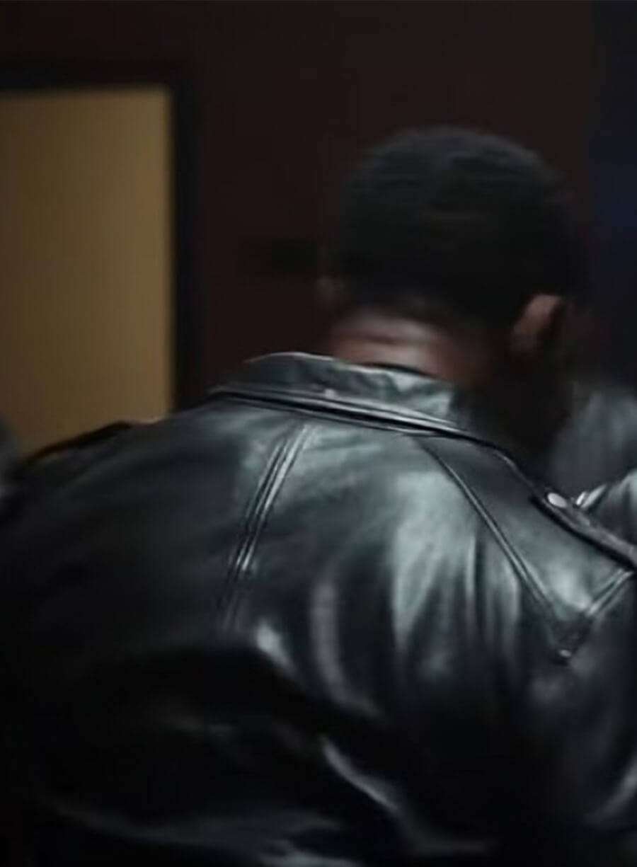 Trouble Man 2025 Michael Jai White Jaxen Black Leather Jacket
