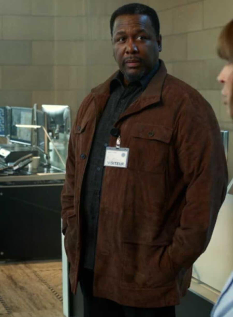Wendell Pierce Jack Ryan James Greer Suede Brown Jacket