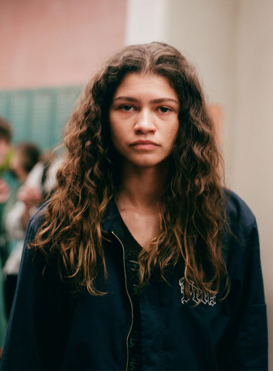 Zendaya Euphoria S02 Rue Bennett Black Jacket