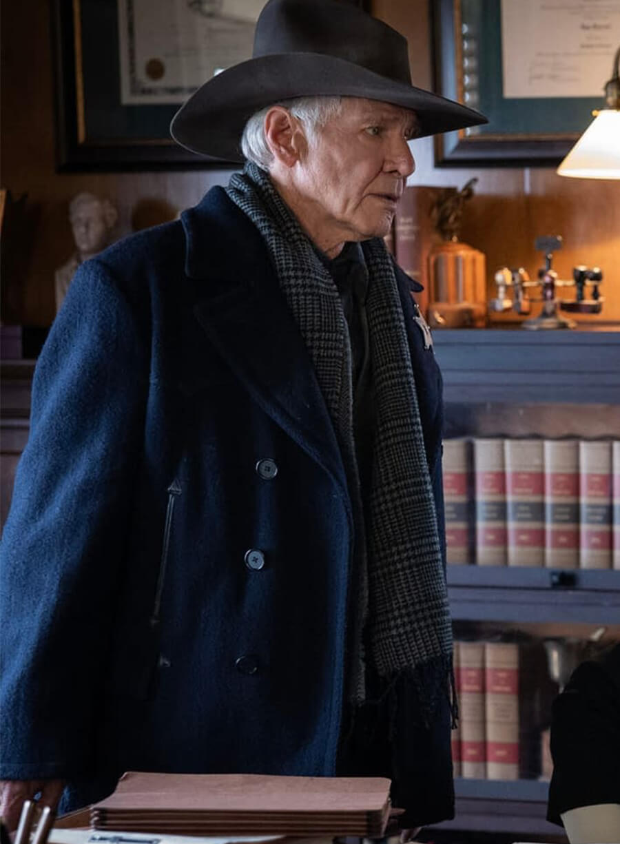 1923 Season 2 Harrison Ford Jacob Dutton Blue Coat