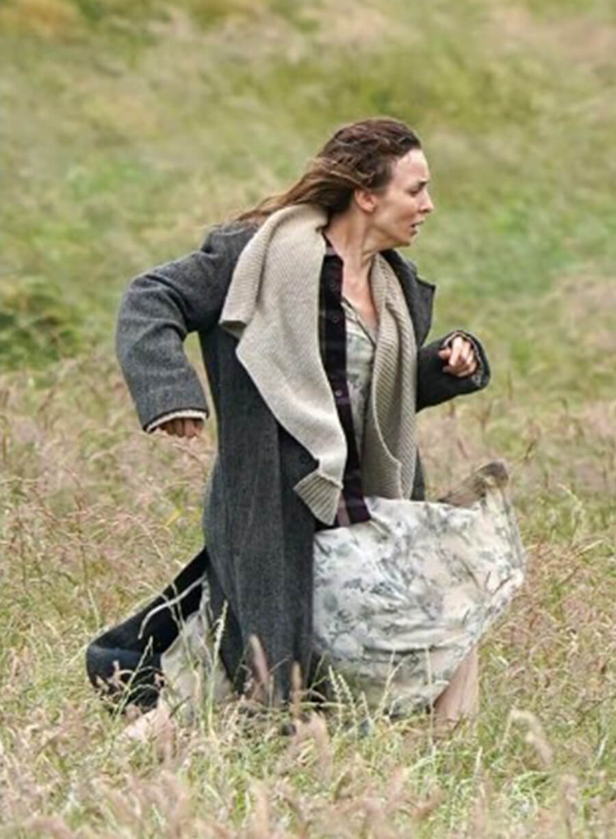 28 Years Later Jodie Comer Isla Grey Wool Coat 