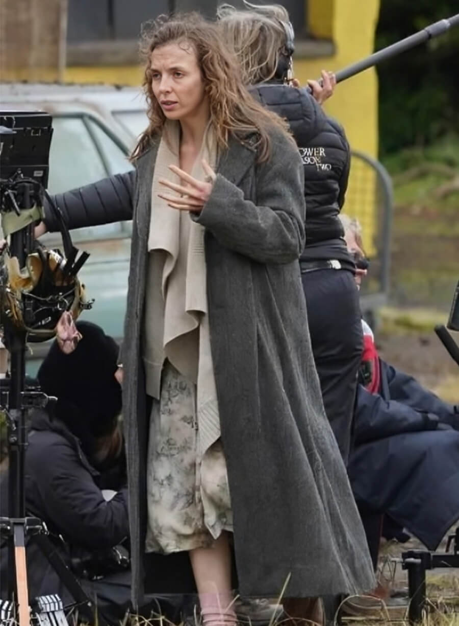 28 Years Later Jodie Comer Isla Grey Wool Coat 