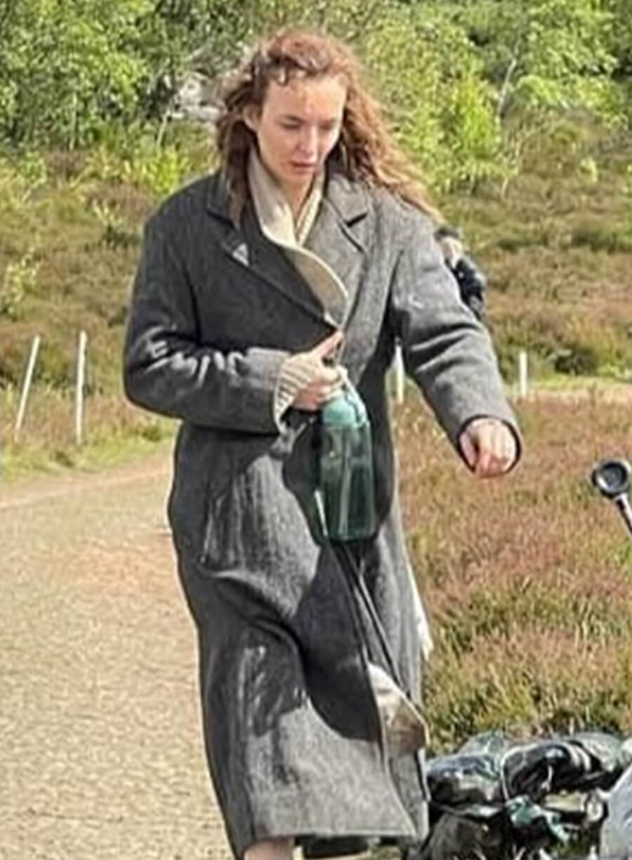 28 Years Later Jodie Comer Isla Grey Wool Coat 