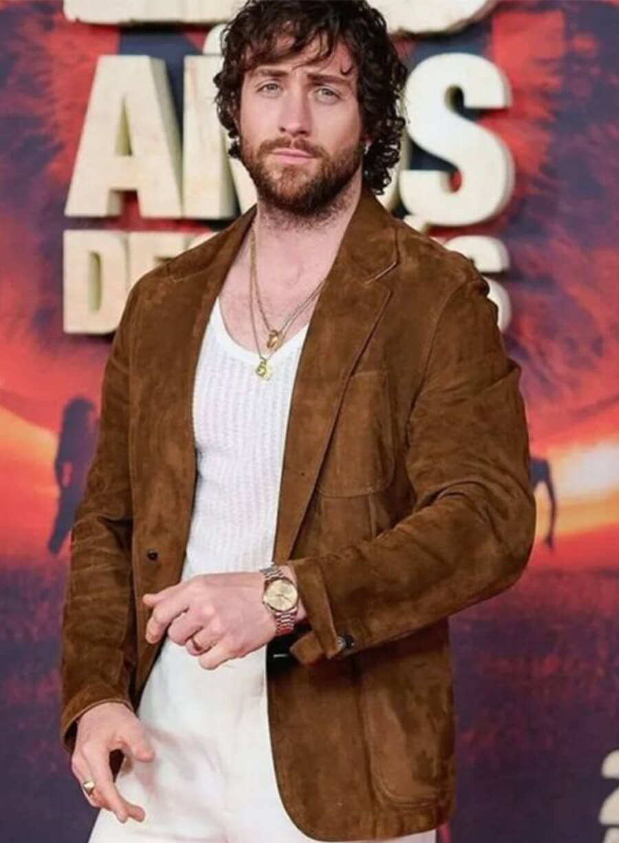 28 Years Later Johnson Aaron Taylor Jamie Brown Suede Leather Blazer