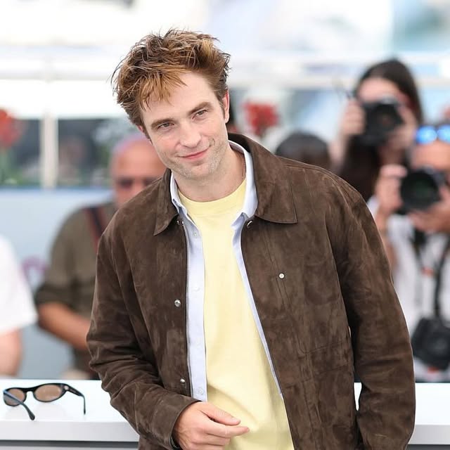 Die My Love Cannes 2025 Robert Pattinson Brown Suede Leather Jacket