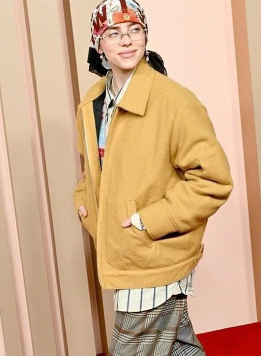 96th Oscars Luncheon Billie Eilish Brown Jacket