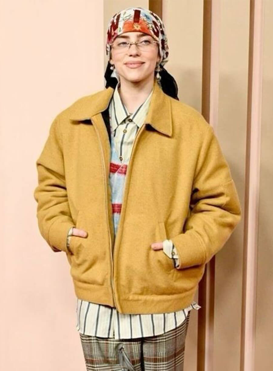 96th Oscars Luncheon Billie Eilish Brown Jacket