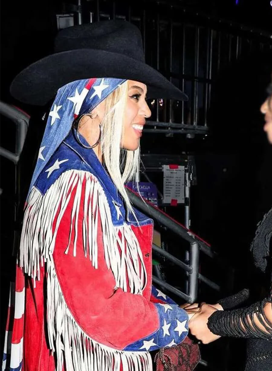 American Flag Beyonce Fringe Jacket