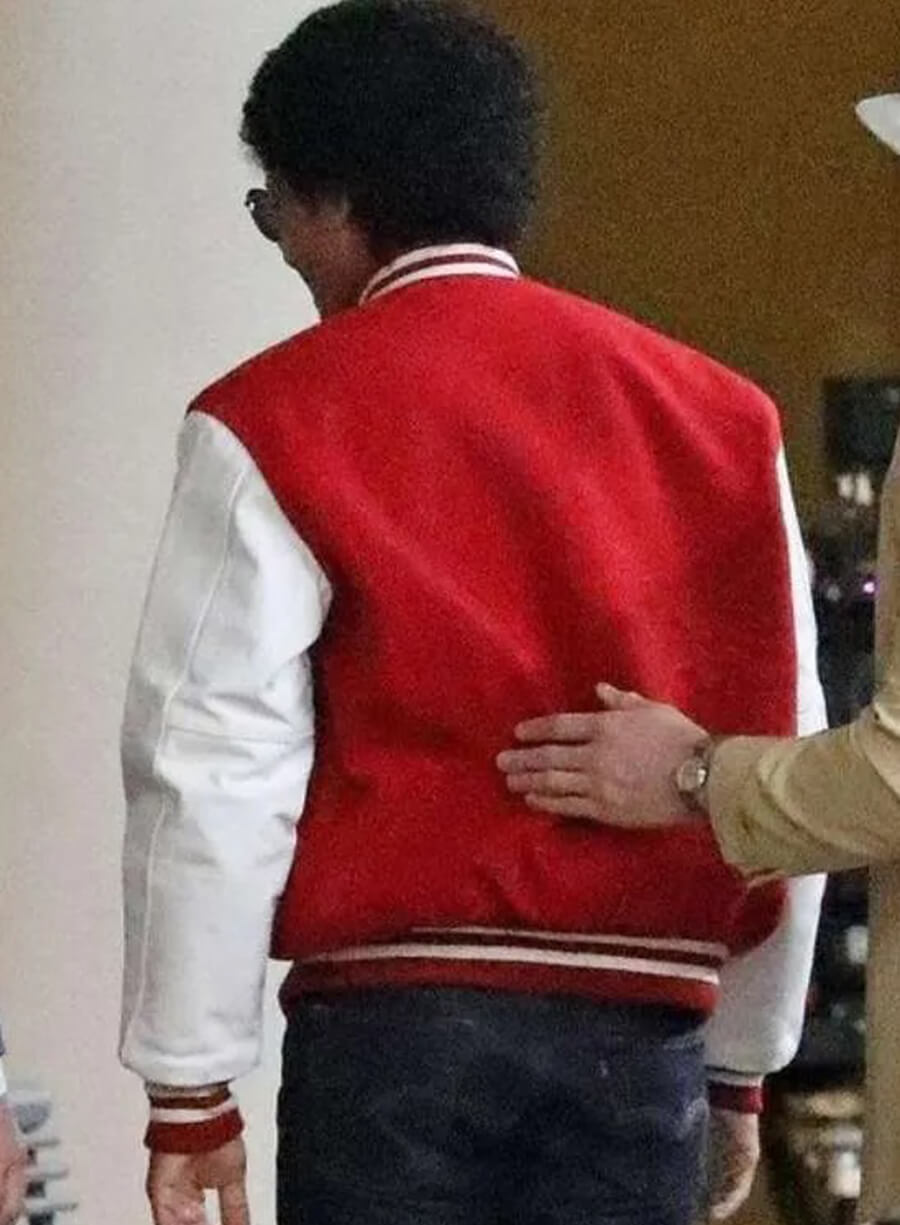 Michael 2026 Jaafar Jackson Red Varsity Jacket