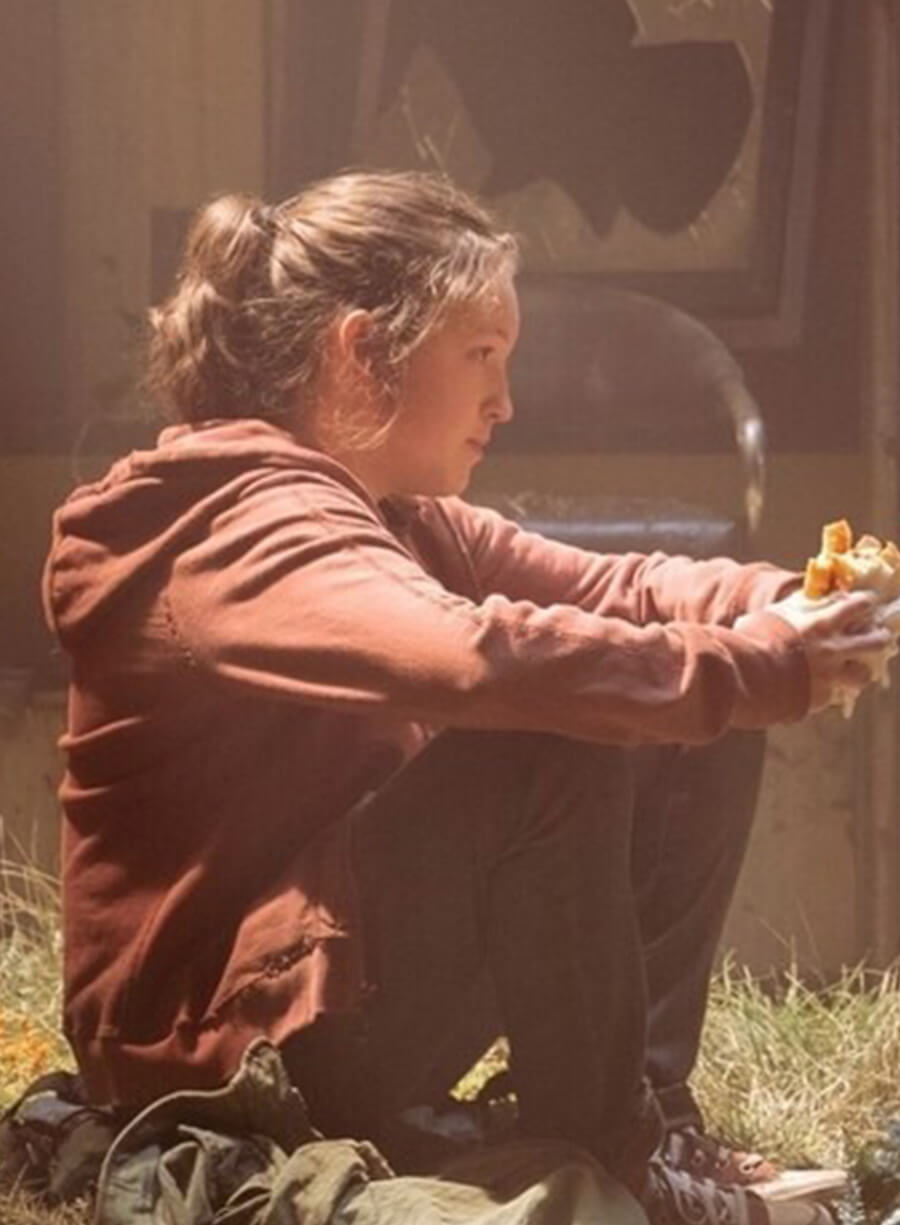 The Last of Us  Bella Ramsey Ellie Maroon Zipper Hoodie