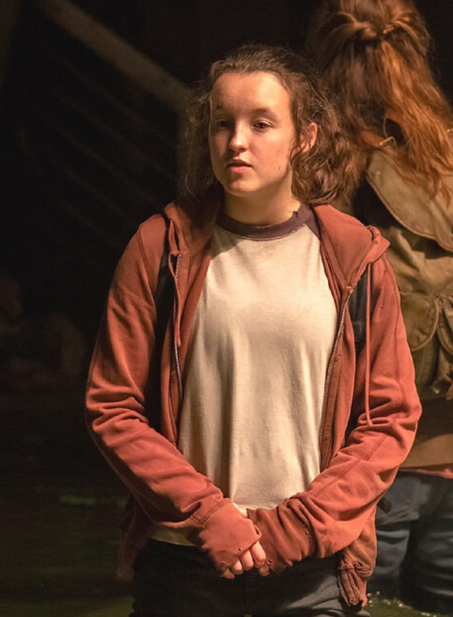 The Last of Us  Bella Ramsey Ellie Maroon Zipper Hoodie