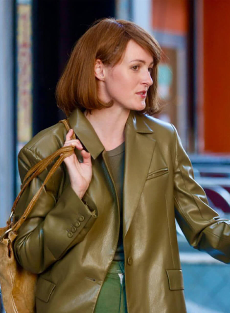 A Different Man 2024 Renate Reinsve Ingrid Leather Blazer