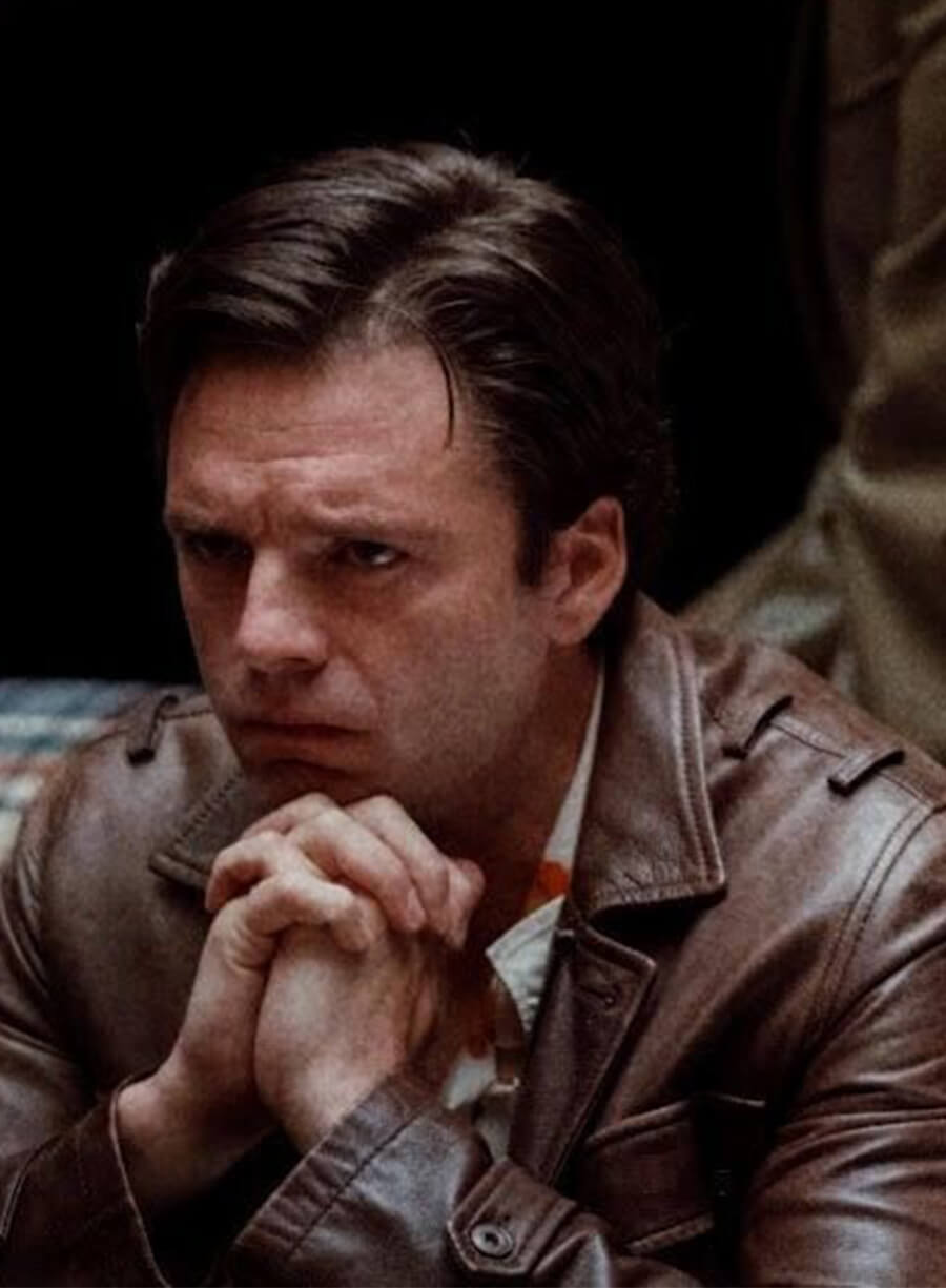 A Different Man Sebastian Stan Edward Brown Leather Jacket 