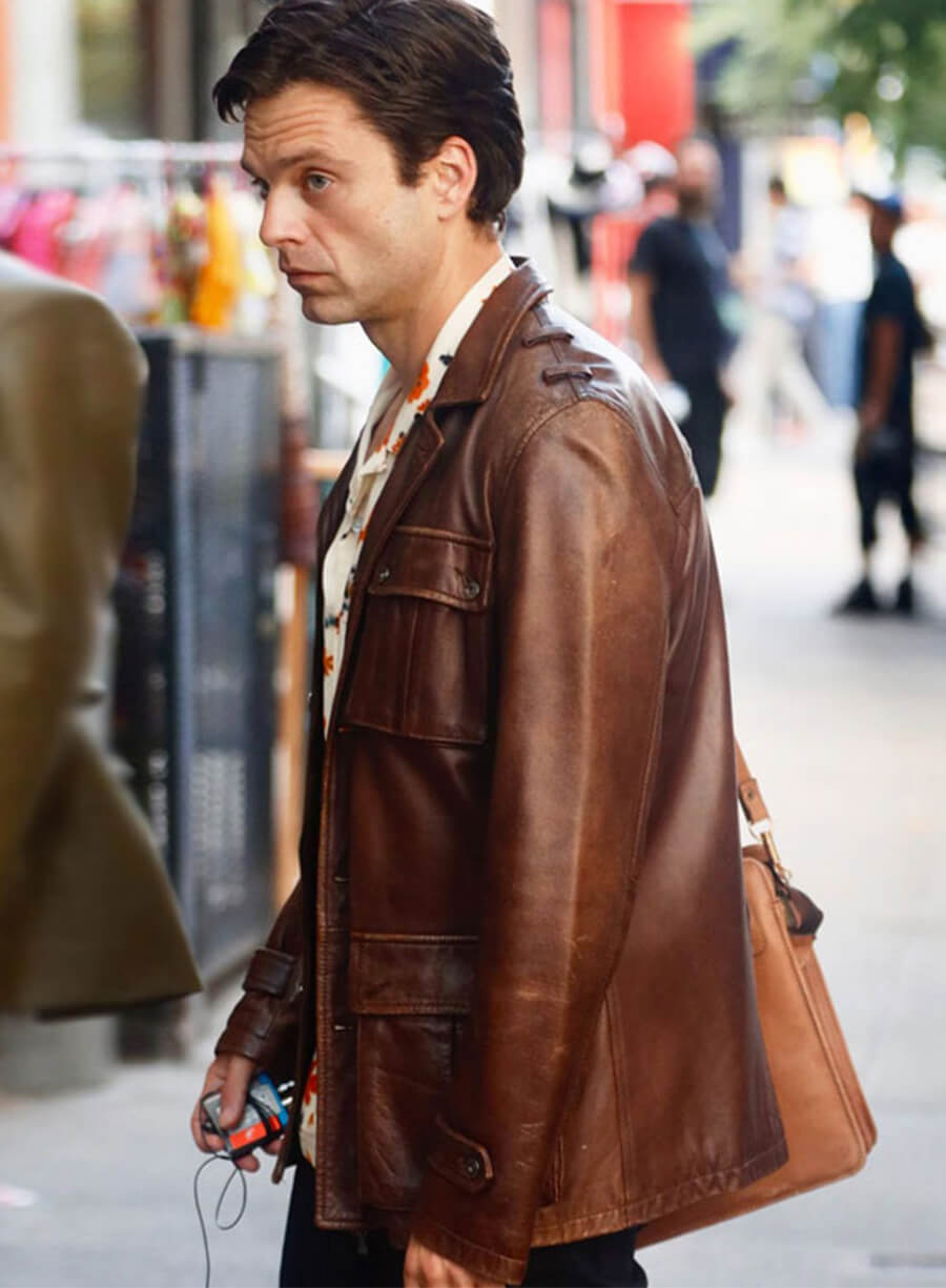 A Different Man Sebastian Stan Edward Brown Leather Jacket 
