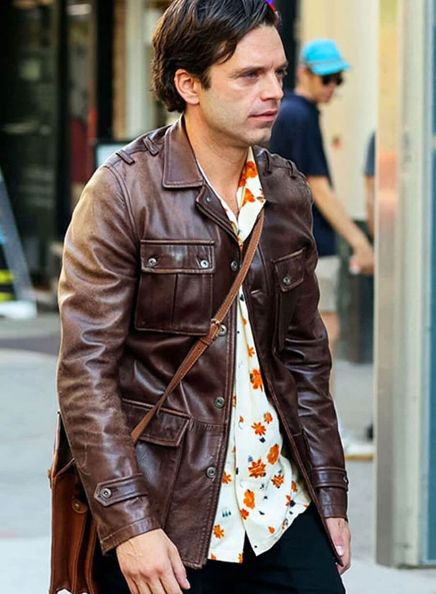 A Different Man Sebastian Stan Edward Brown Leather Jacket 