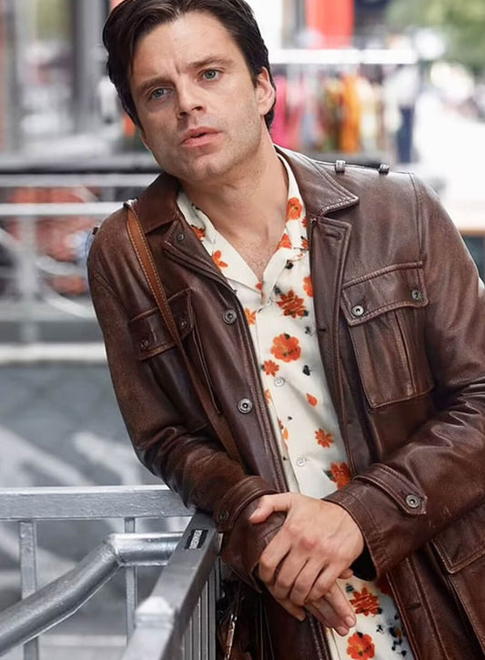 A Different Man Sebastian Stan Edward Brown Leather Jacket 
