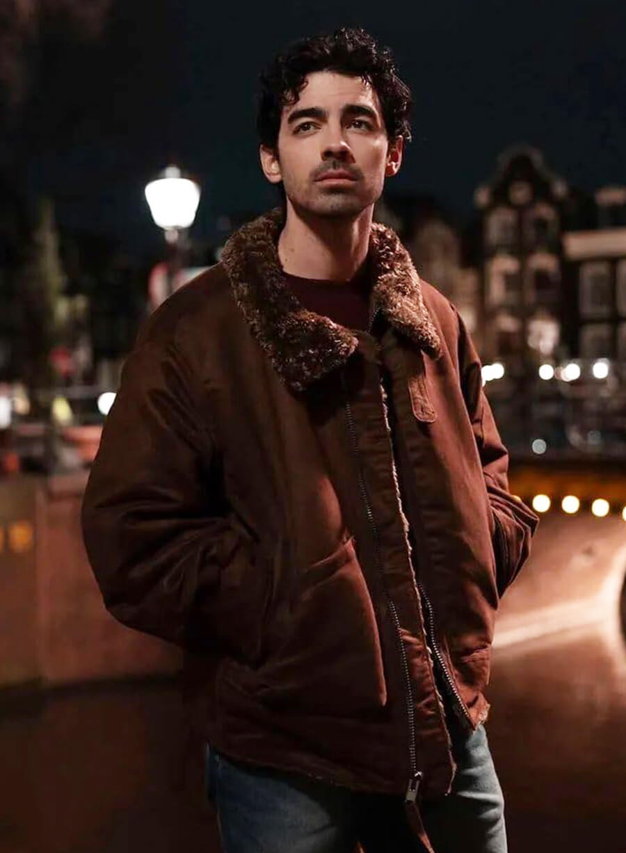 A Very Jonas Christmas Joe Jonas Brown Jacket