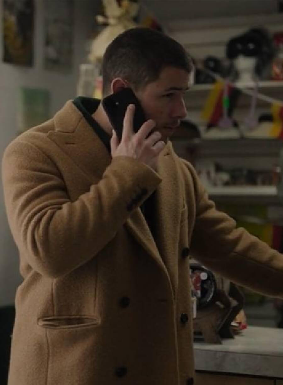 A Very Jonas Christmas Nick Brown Wool Coat