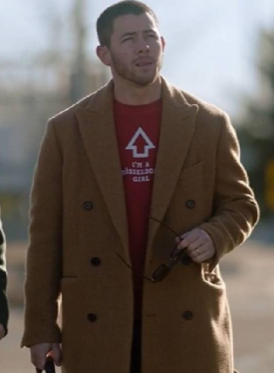 A Very Jonas Christmas Nick Brown Wool Coat