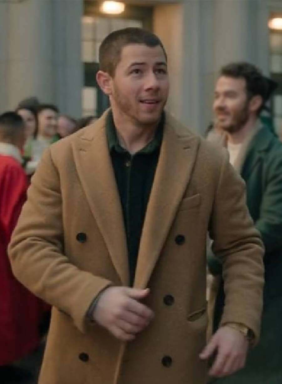 A Very Jonas Christmas Nick Brown Wool Coat