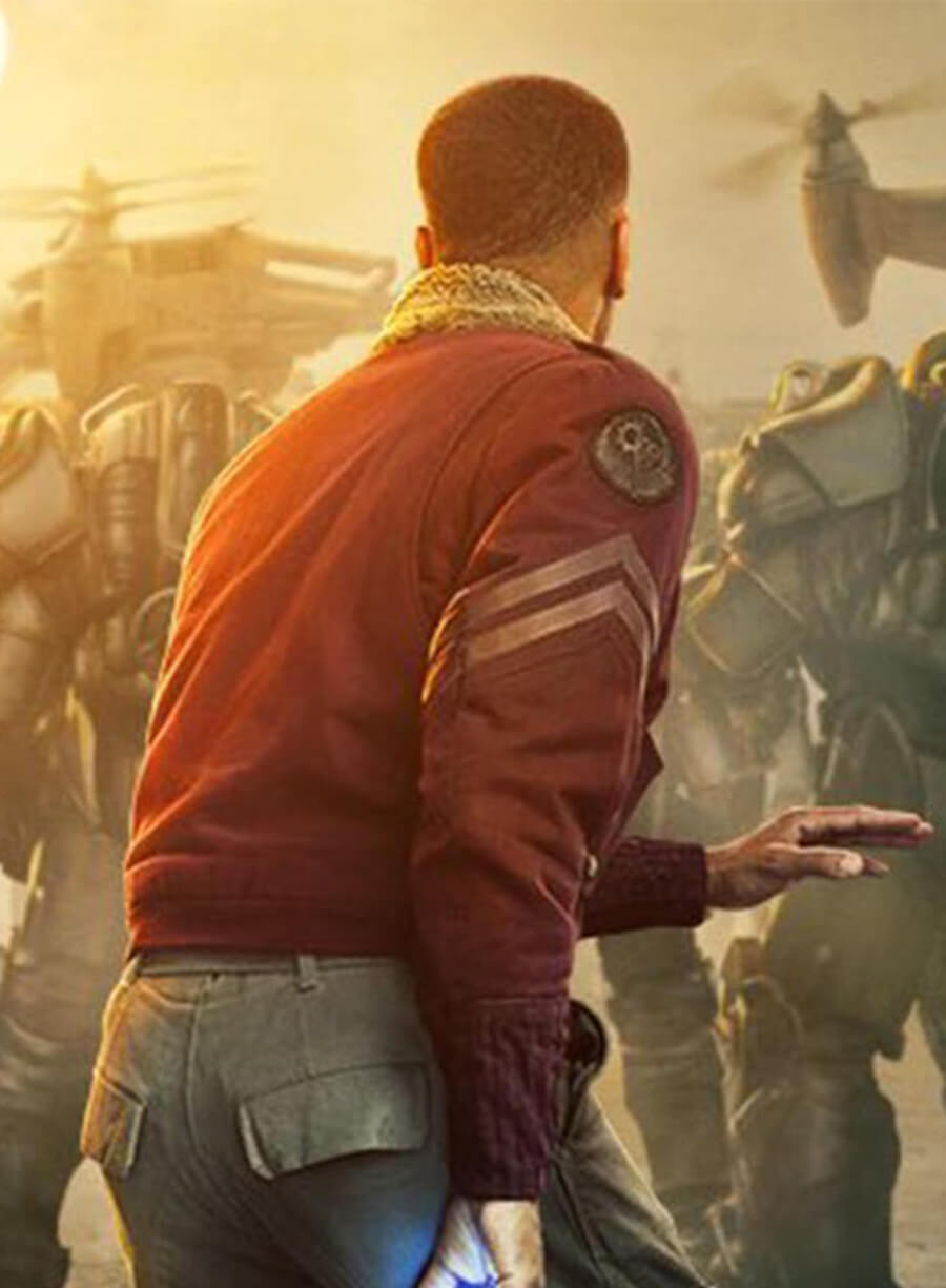 Aaron Moten  Fallout Season 2 Maximus Red Fur Jacket