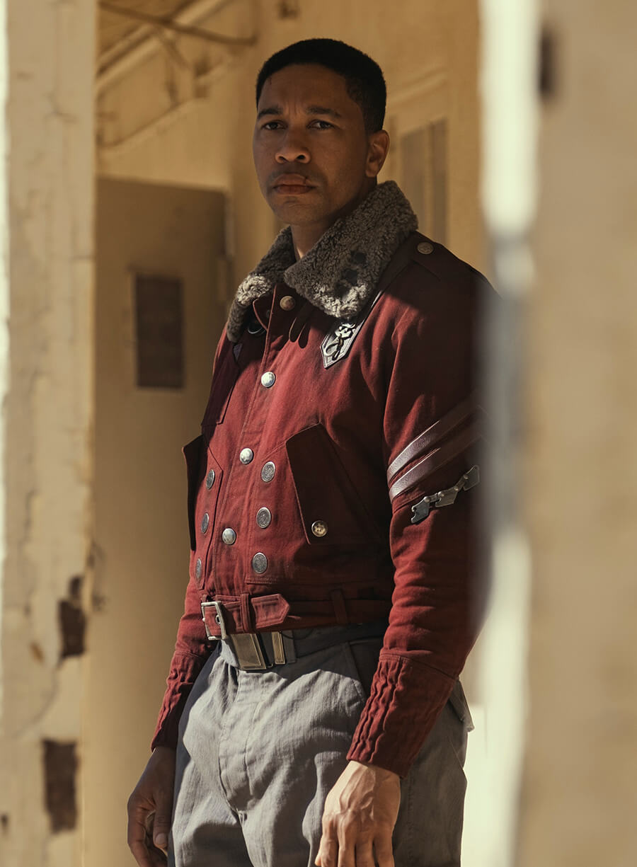Aaron Moten  Fallout Season 2 Maximus Red Fur Jacket