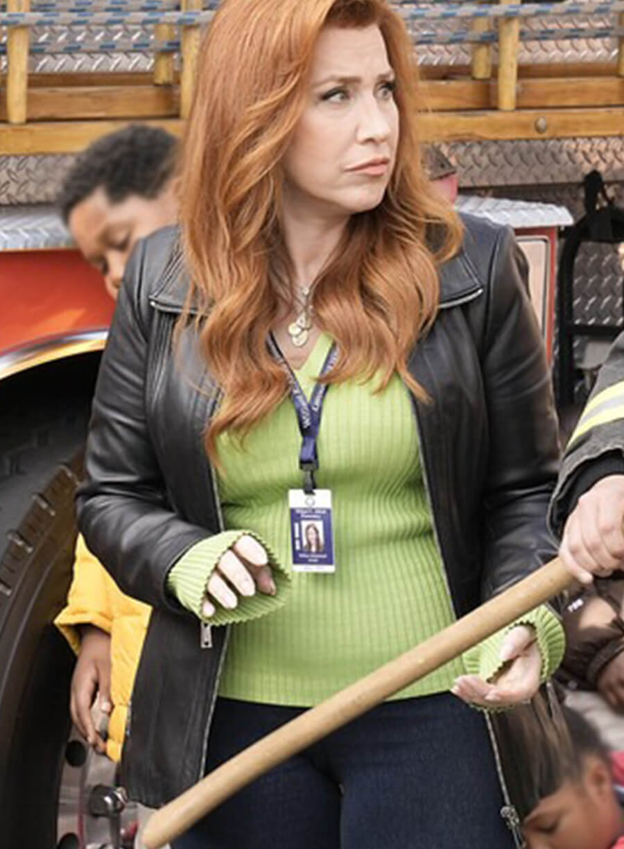 Abbott Elementary Melissa Schemmenti Black Leather Jacket 