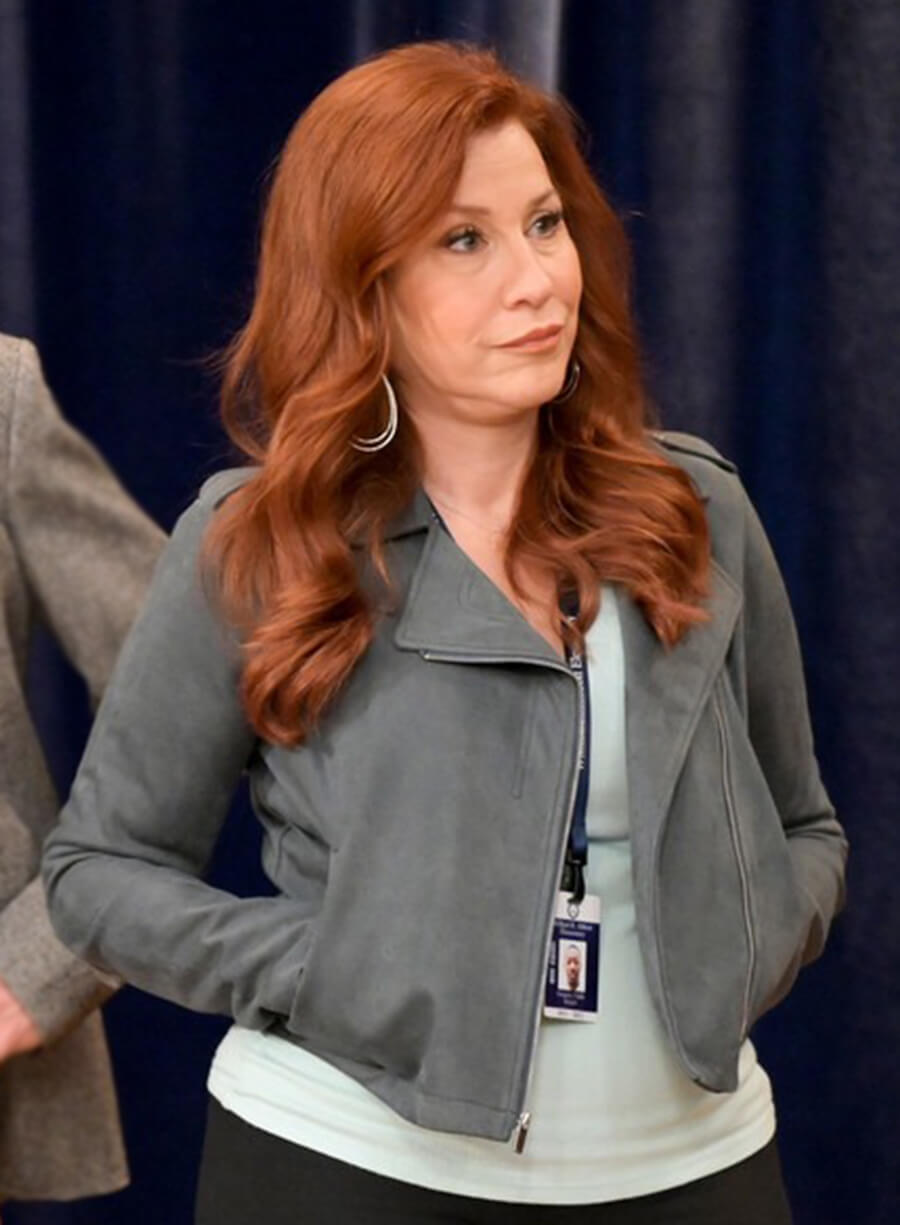 Abbott Elementary Melissa Schemmenti Grey Cropped Jacket