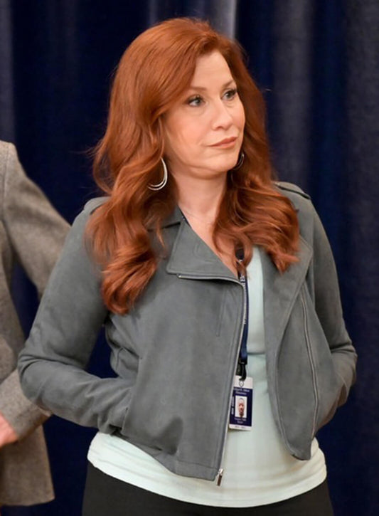 Abbott Elementary Melissa Schemmenti Grey Cropped Jacket