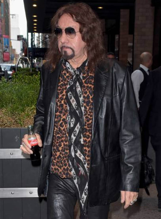 Ace Frehley Black Leather Blazer