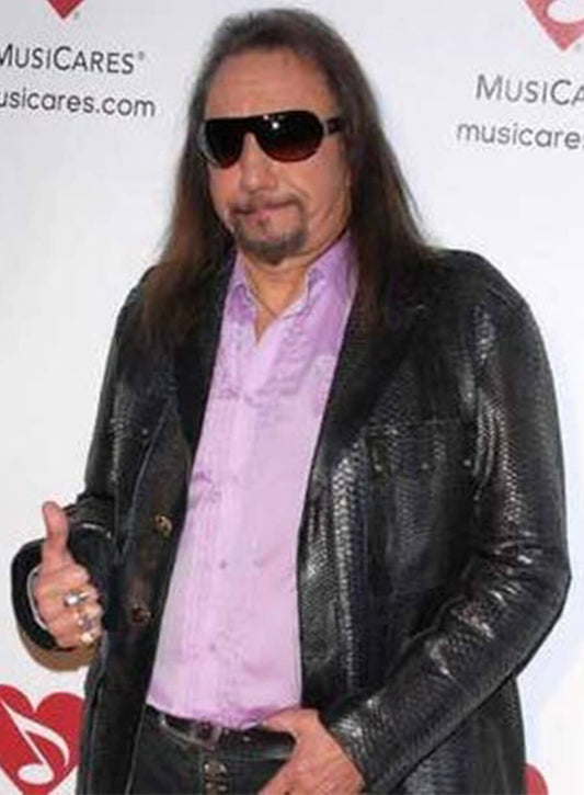 Ace Frehley Black Leather Jacket 