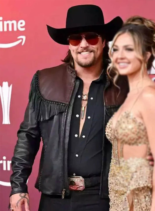 ACM Awards 2025 Gavin Adcock Fringe Leather Jacket