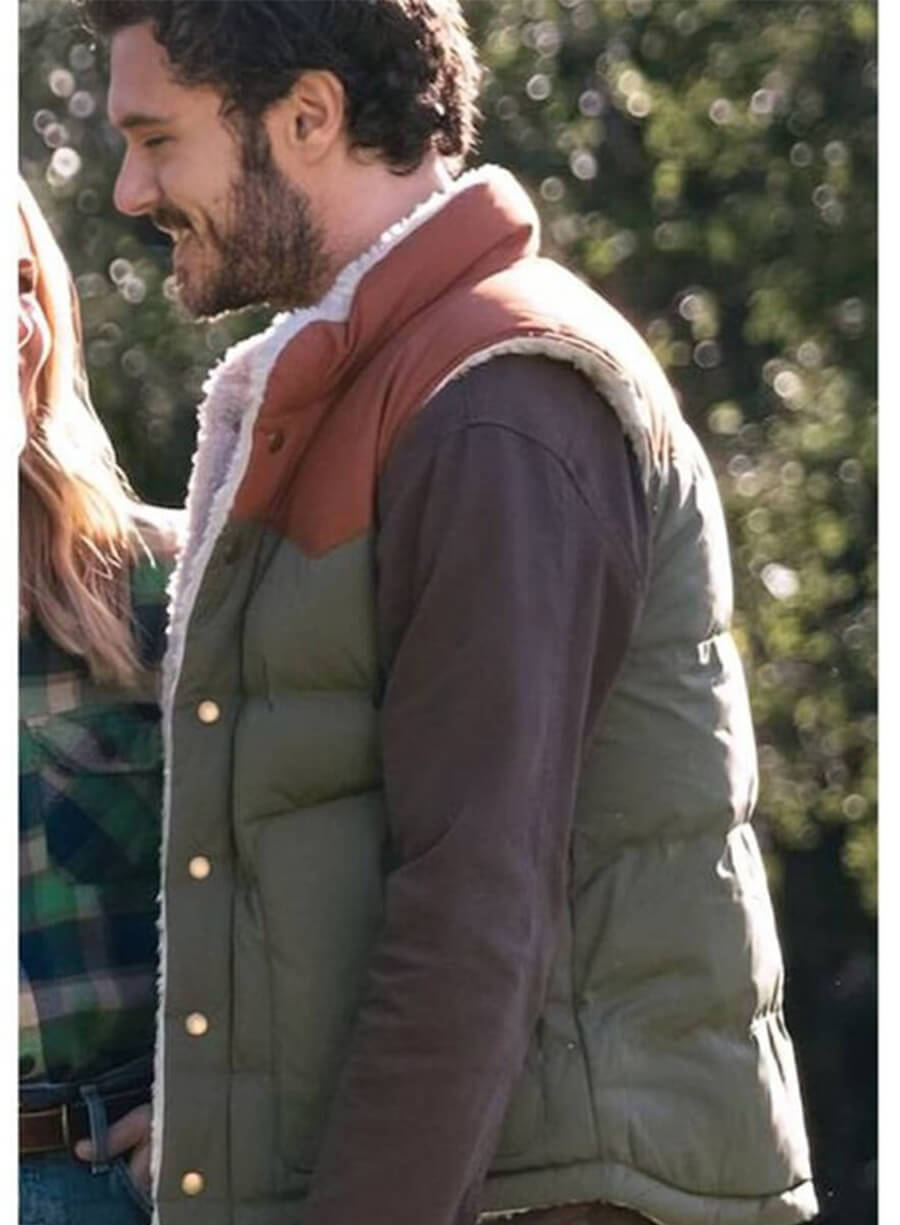 Adam Brody Nobody Wants This Noah Puffer Shearling Vest