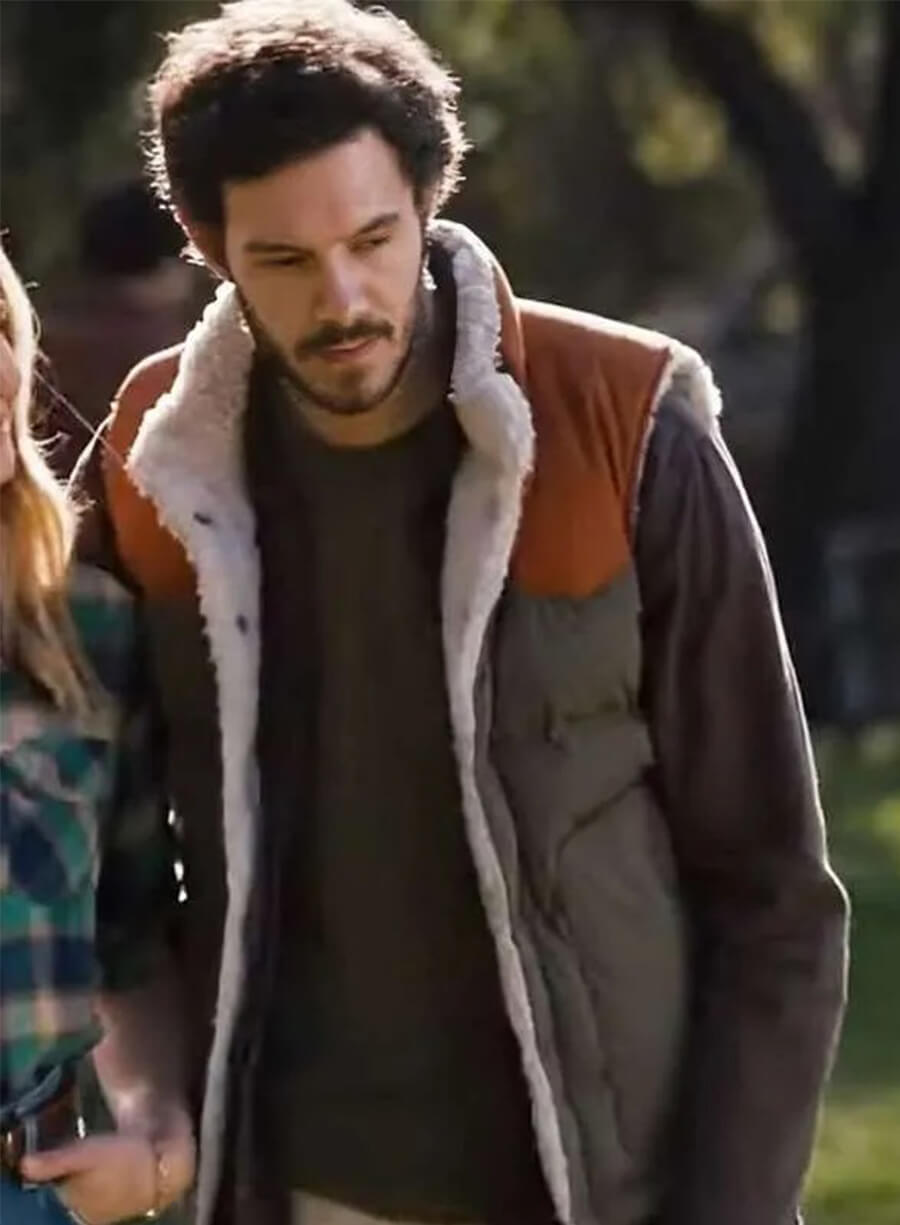 Adam Brody Nobody Wants This Noah Puffer Shearling Vest