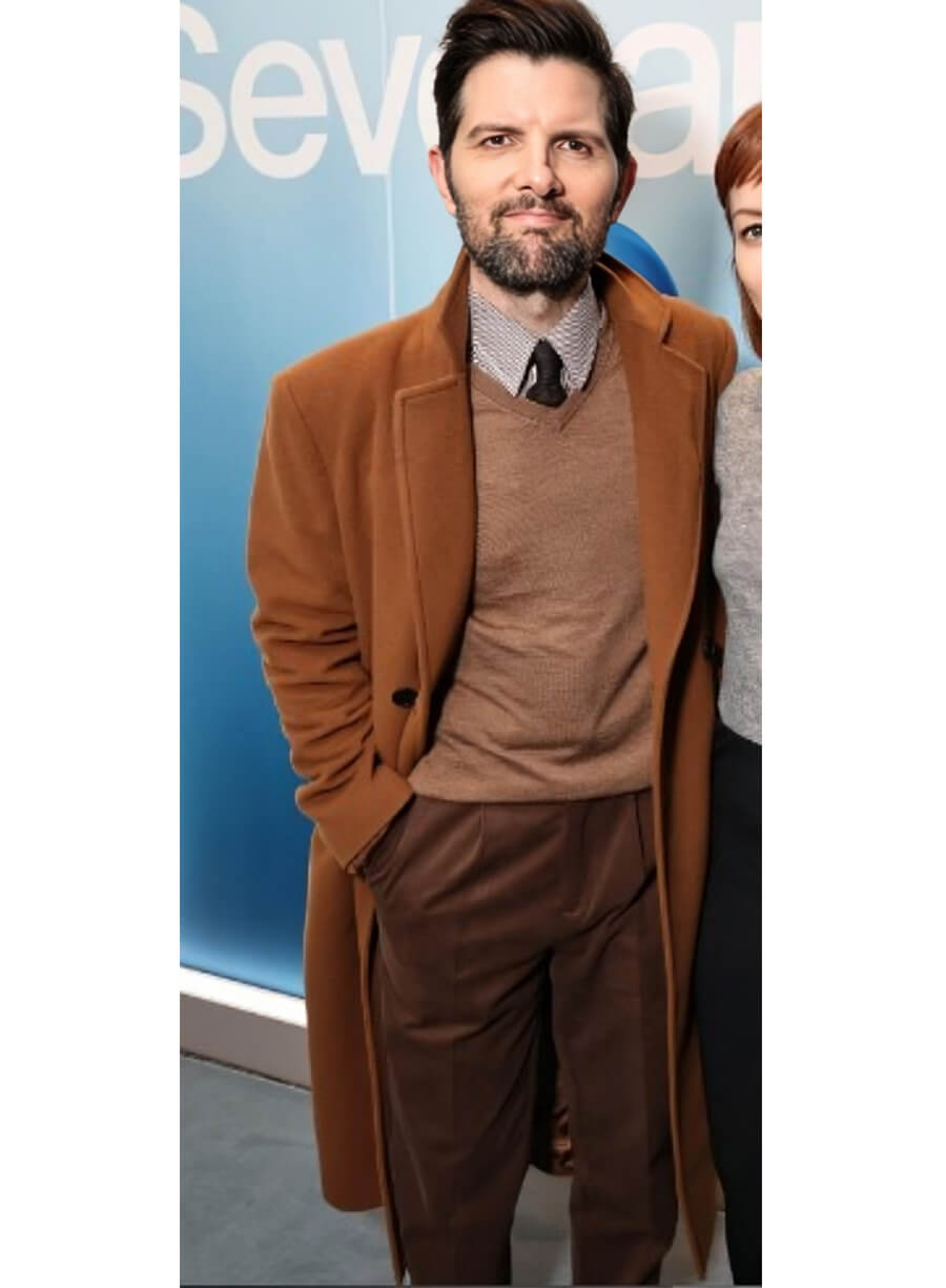 Adam Scott Severance Event Brown Coat