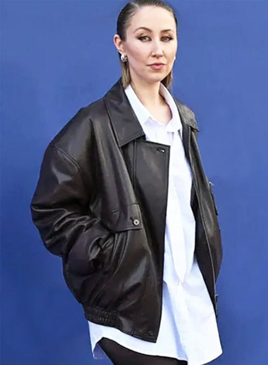 Adolescence 2025 Event Erin Doherty Black Leather Jacket
