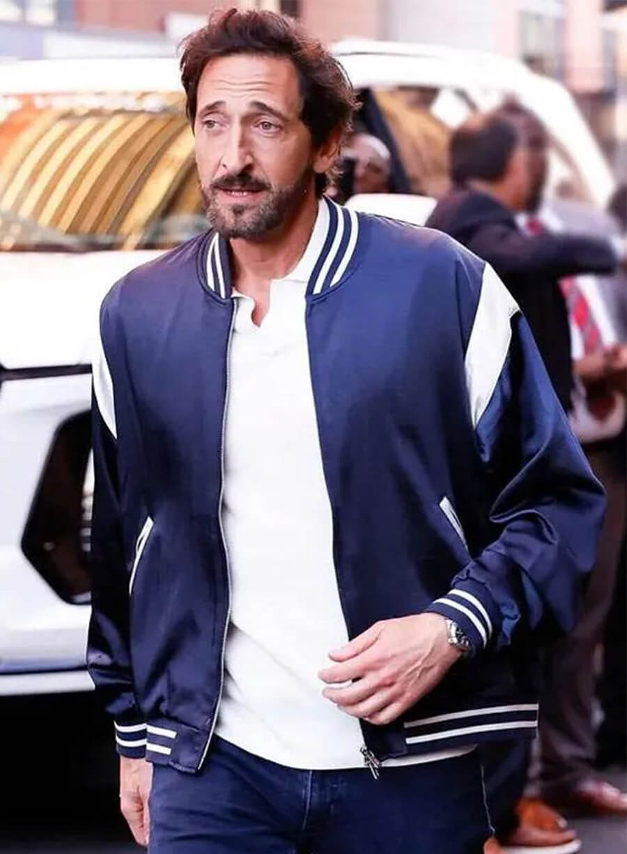 Adrien Brody US Open 2025 Blue Jacket