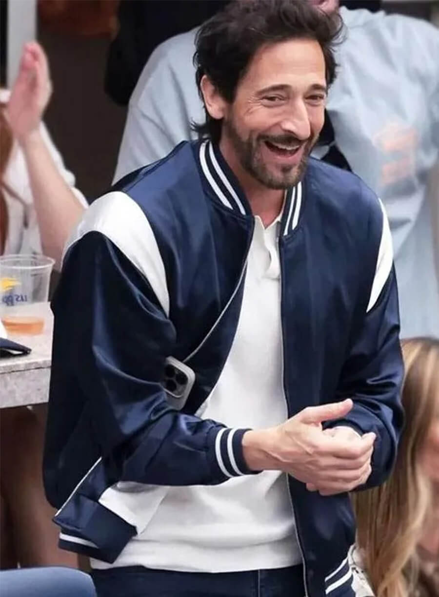 Adrien Brody US Open 2025 Blue Jacket