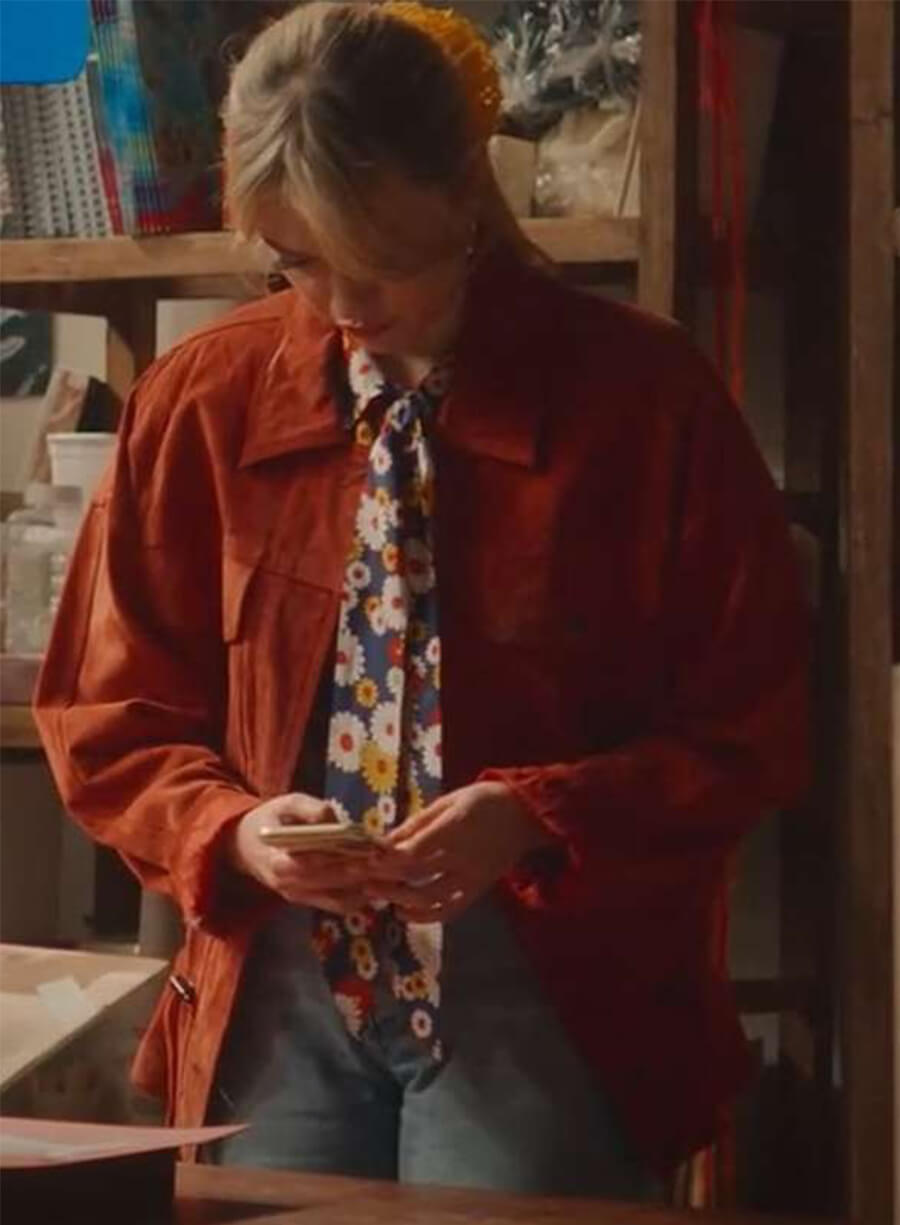 Aimee Lou Wood Aimee Gibbs Sex Education S04 Suede Jacket