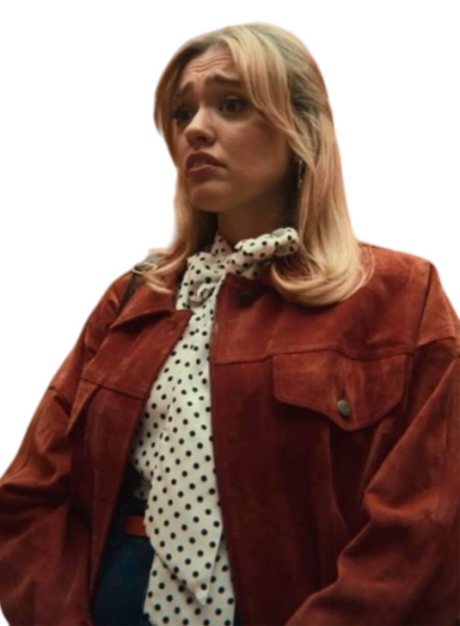 Aimee Lou Wood Aimee Gibbs Sex Education S04 Suede Jacket