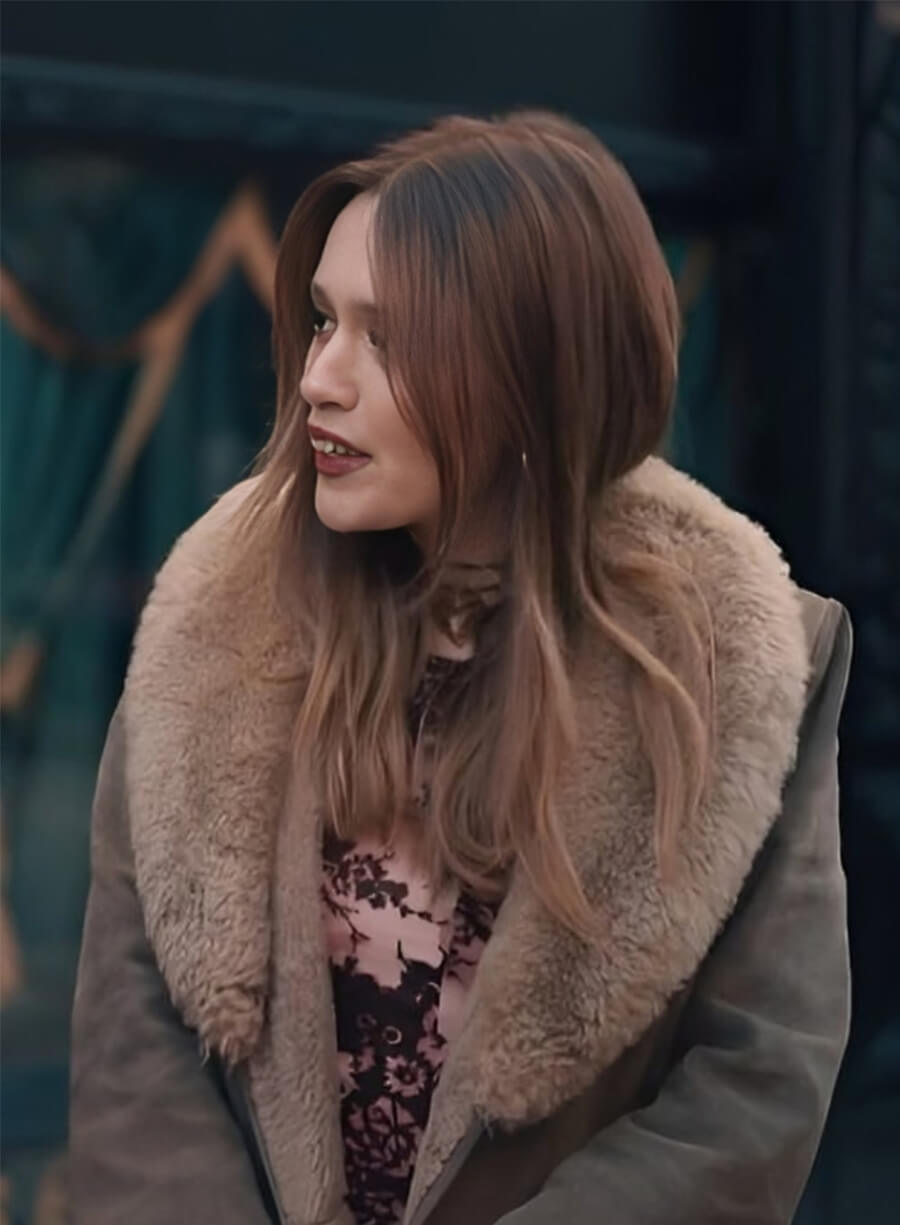 Aimee Lou Wood Daddy Issues Gemma Fur Coat