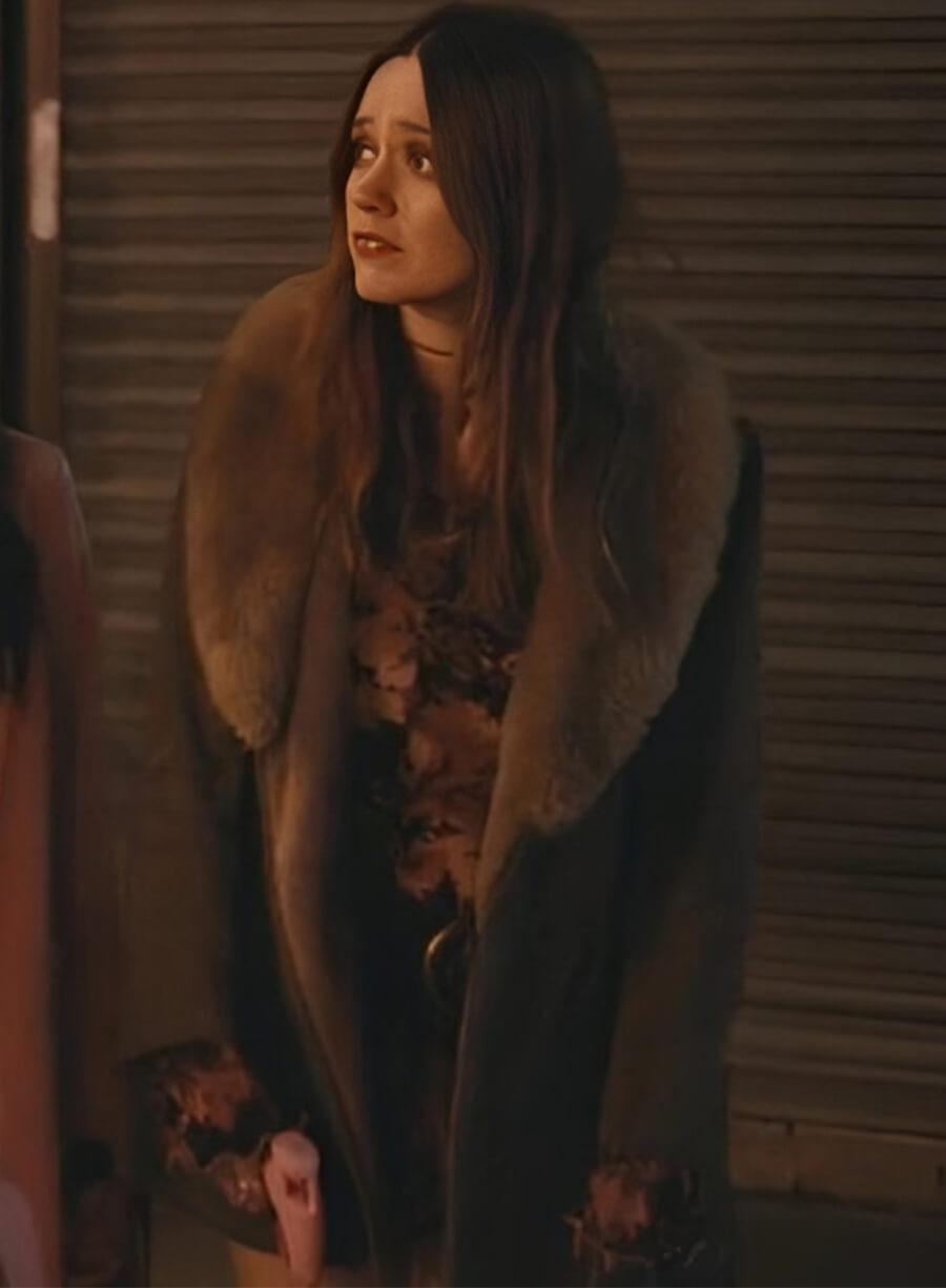 Aimee Lou Wood Daddy Issues Gemma Fur Coat