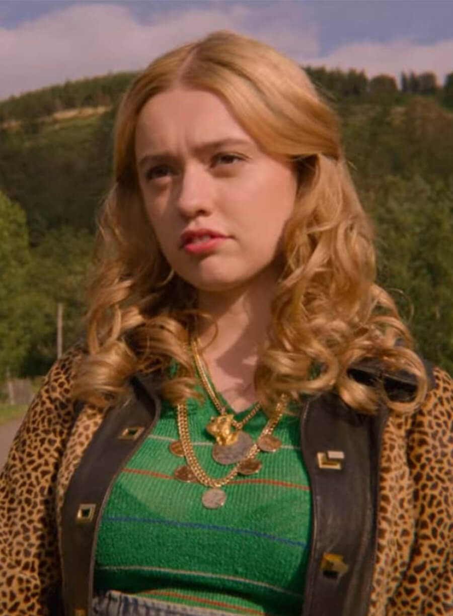 Aimee Lou Wood Sex Education S02 Aimee Gibbs Leopard Printed jacket