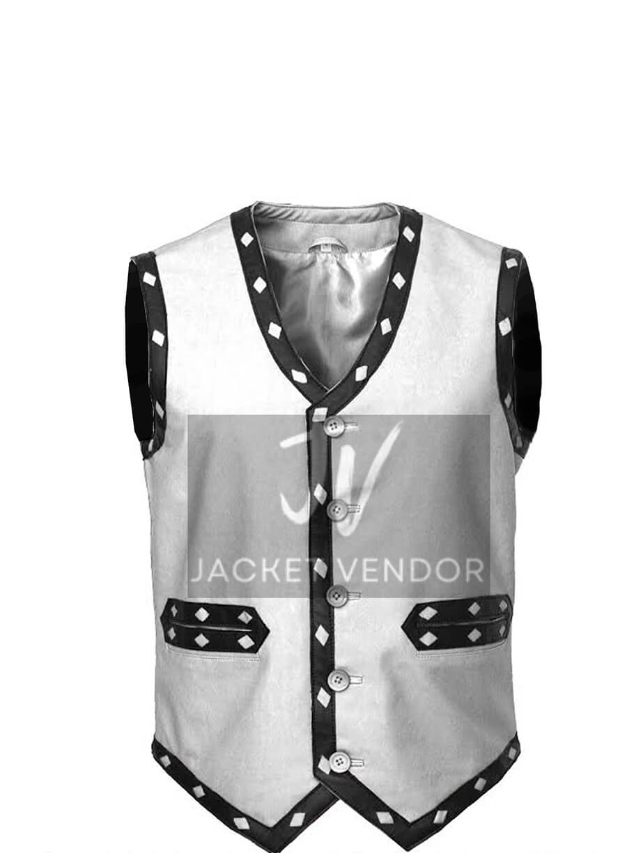 Ajax The Warriors White Biker Costume Vest 
