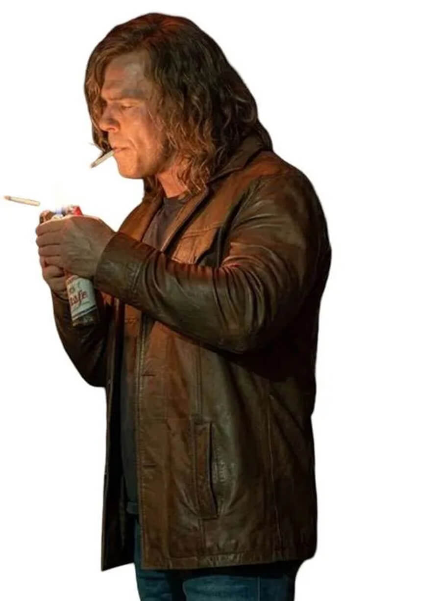 Alan Ritchson Motor City John Miller Brown Leather Jacket