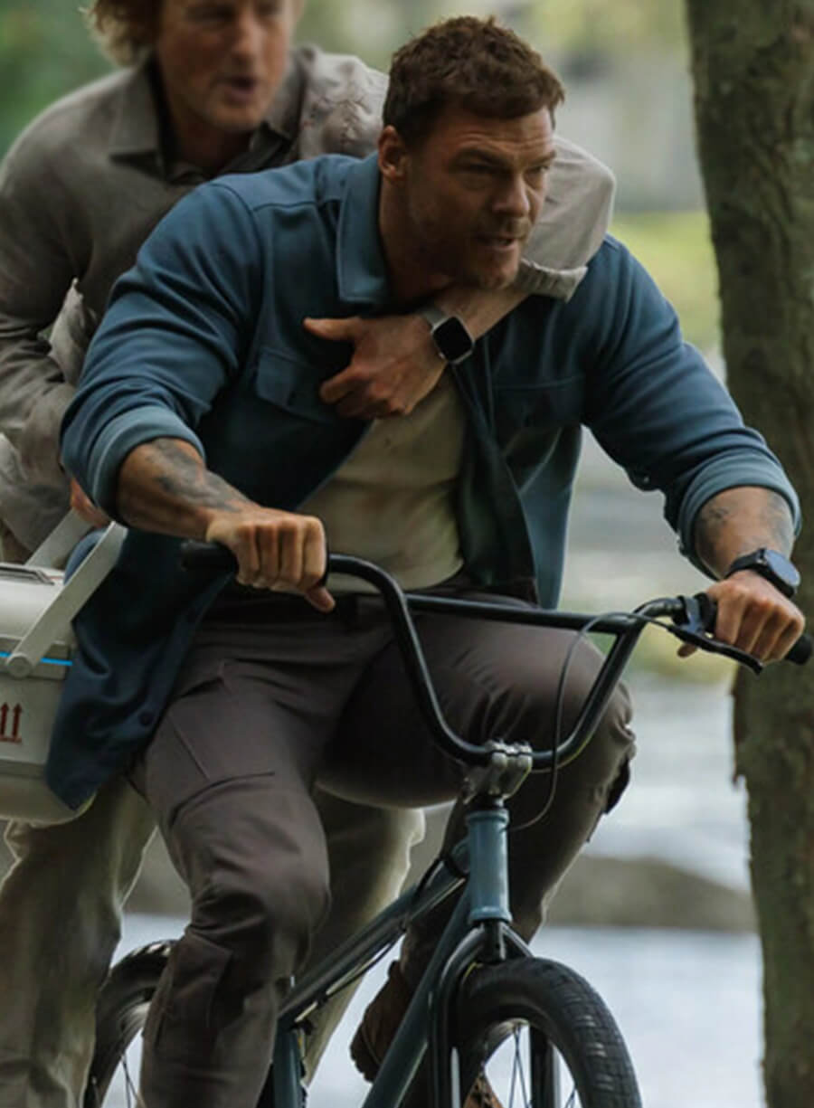 Alan Ritchson Runner Hank Blue Shirt Jacket