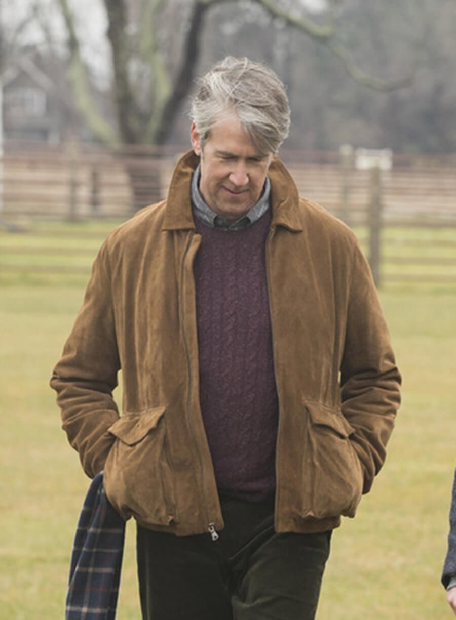 Alan Ruck Succession Connor Roy Brown Suede Jacket 