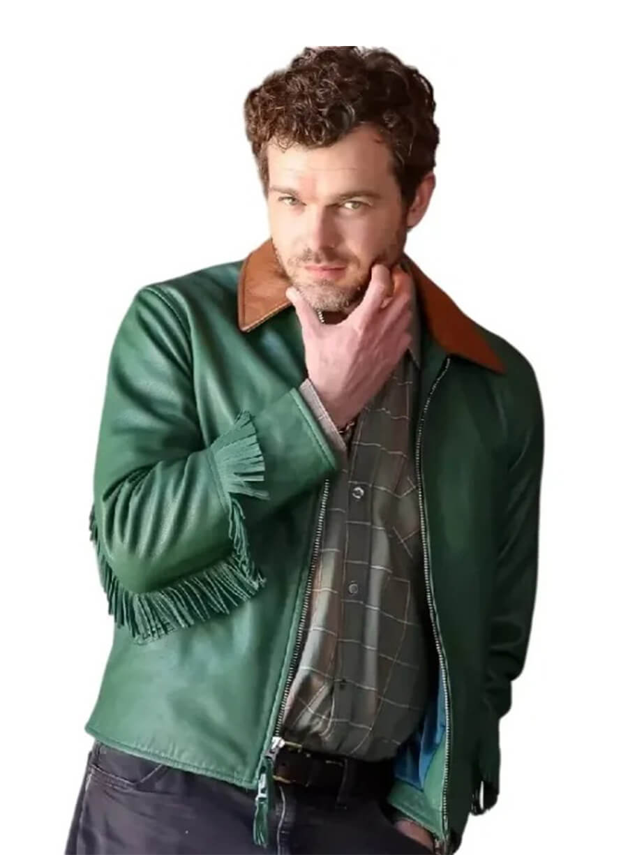 Alden Ehrenreich Cocaine Bear Eddie Green Leather Jacket